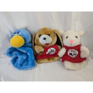 Scott Foresman Hand Puppet Plush Blue Bird Brown Dog Sheep Lot Stuffed‎ Animal